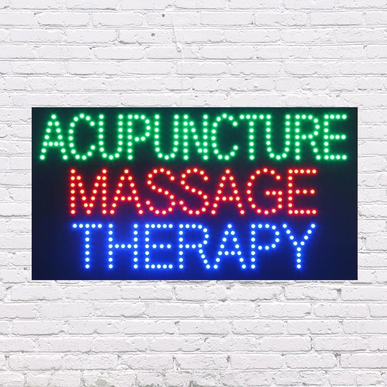 LED Acupuncture Massage Therapy Sign | Light Up Sign | 31″W x 17″H x 1″D