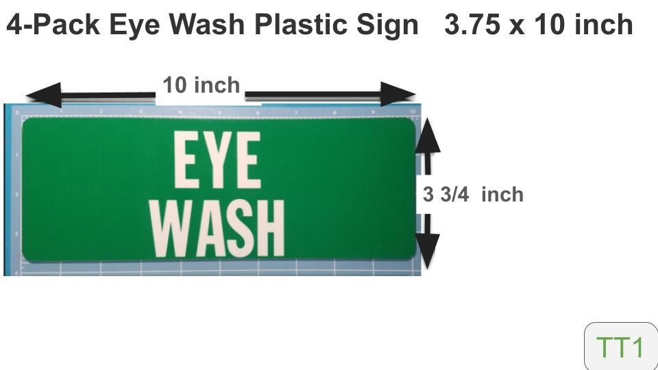 4-Pack Eye Wash Plastic Sign 3.75×10