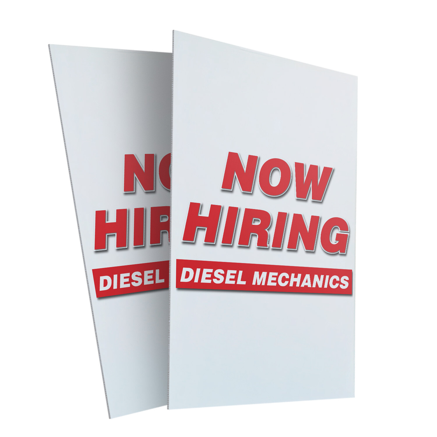 Now Hiring Diesel Mechanics 24″ x 36″ 2 Pack Of Store Sign Plastic Or Decal