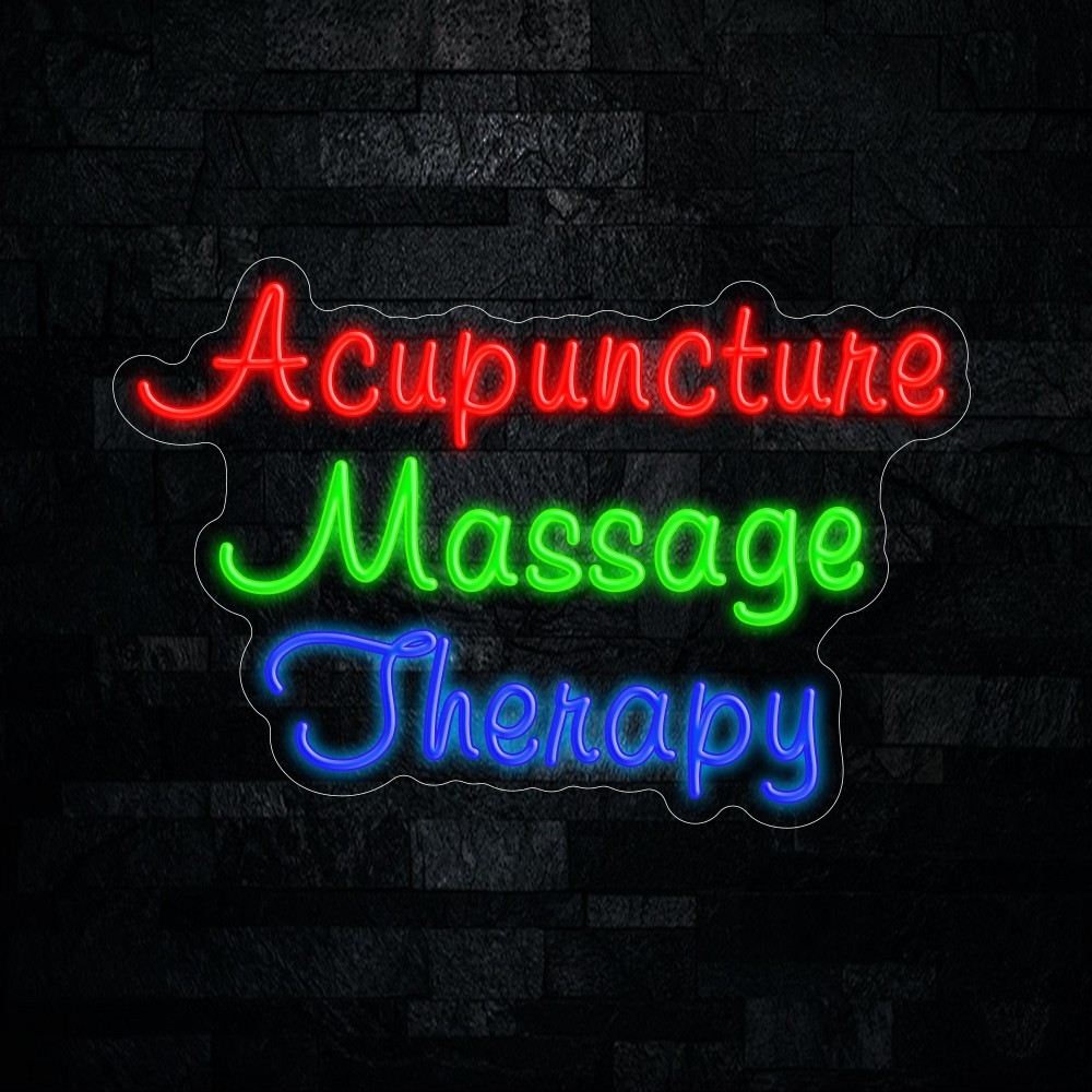 Acupuncture Massage Therapy LED Neon Sign 24″L x 16″H #20041