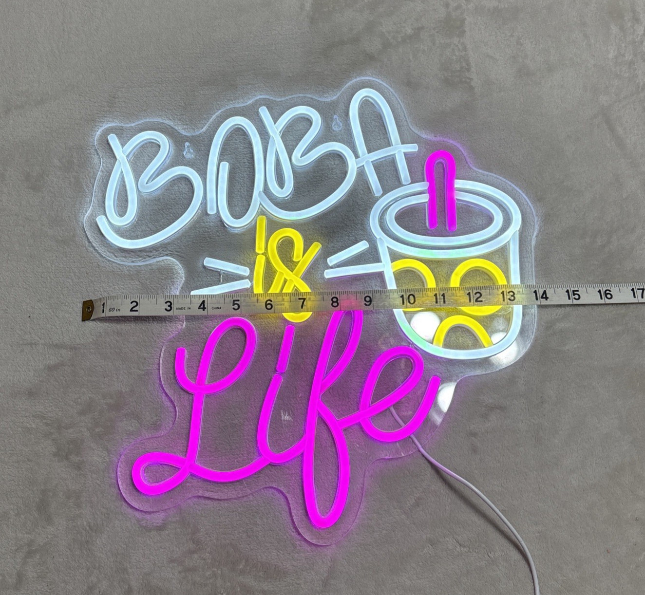 Neon Boba Sign Multicolor Boba Is Life 14″ x 14″ 5 Level Brightness Control