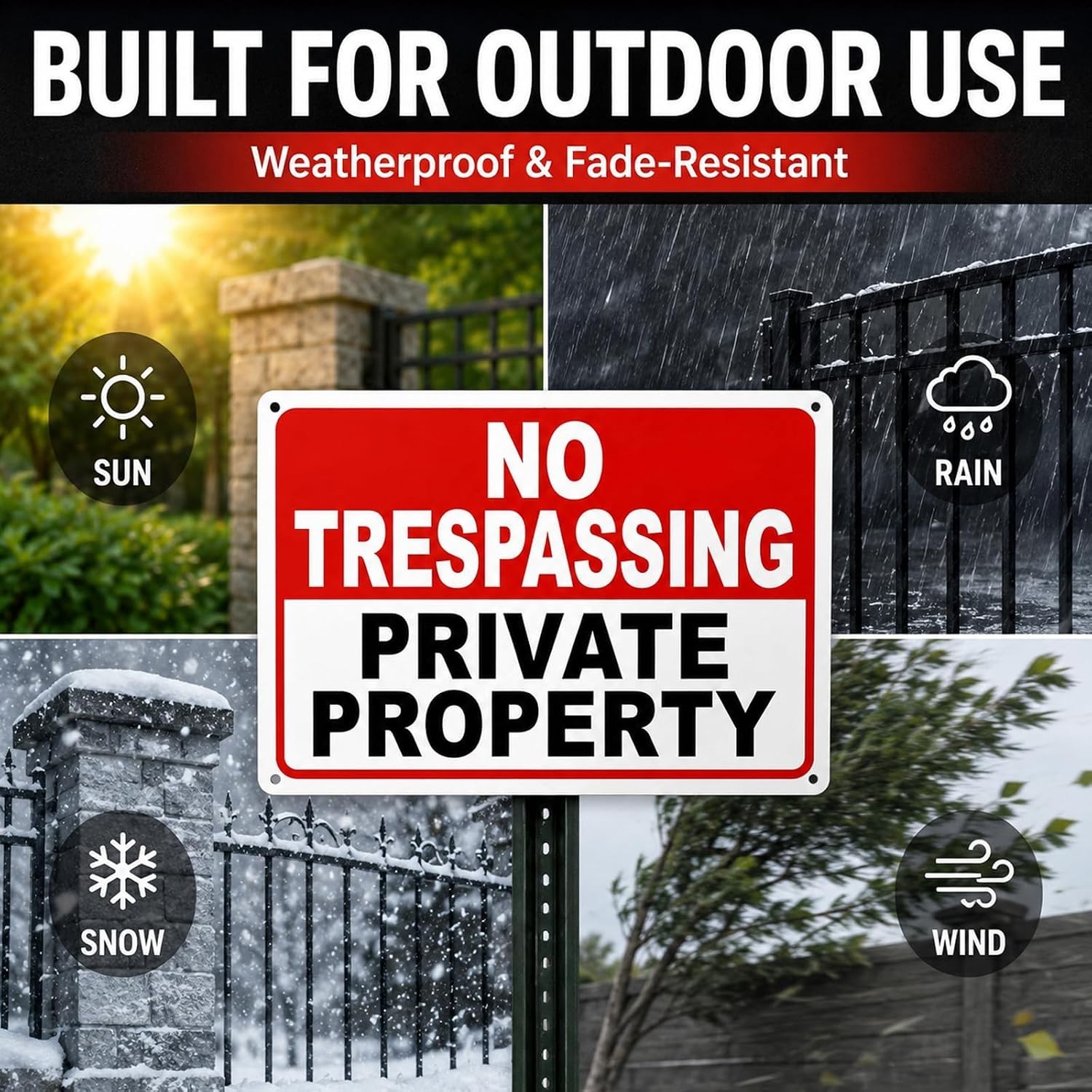 2 Pack No Trespassing Signs Private Property – 10×7 Inch 40 Mil Rust Free Alu…