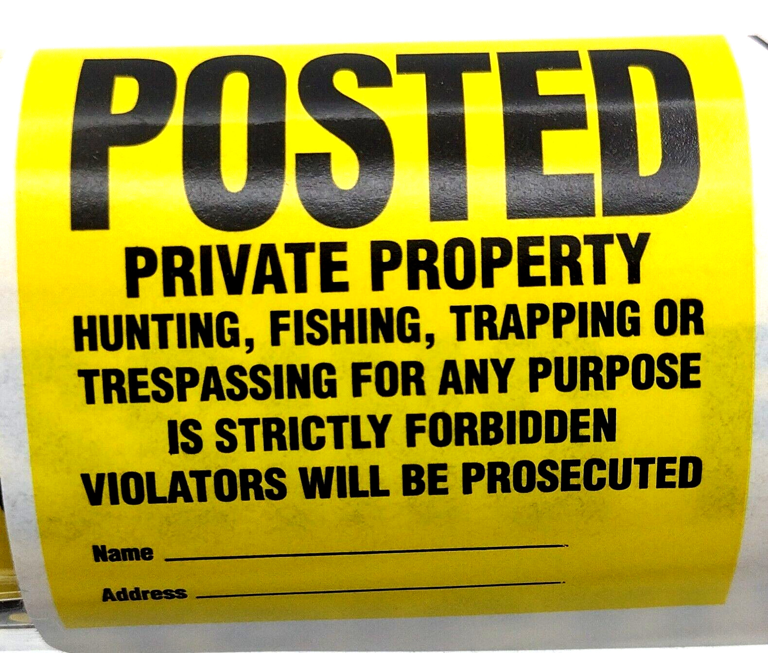 Posted Private Property Signs Yellow Tyvek 25 Piece Roll 11×11 in. Hillman Sign