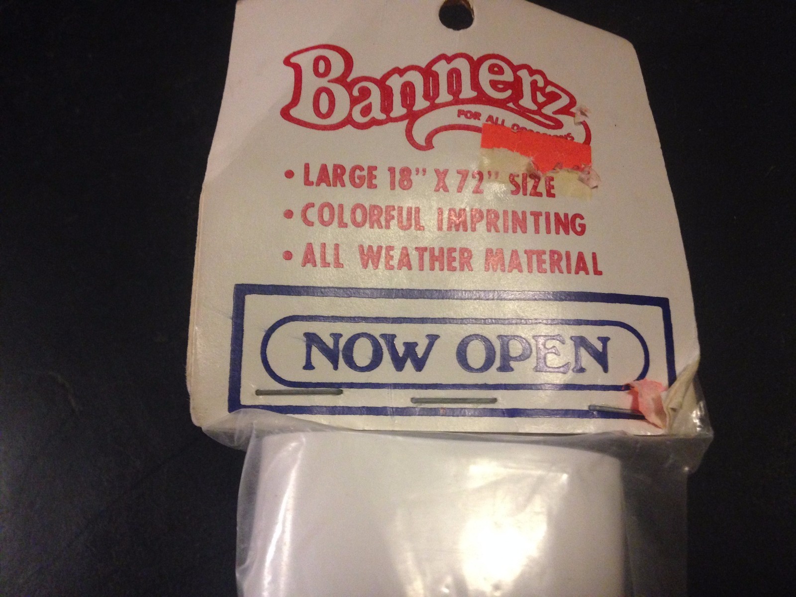 NOW OPEN Advertising All Weather Banner 18″ x 72″