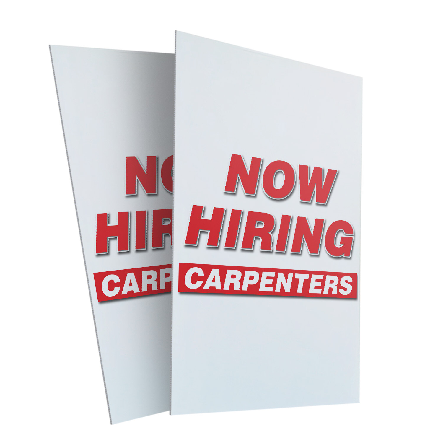Now Hiring Carpenters 24″ x 36″ 2 Pack Of Store Sign Plastic Or Decal