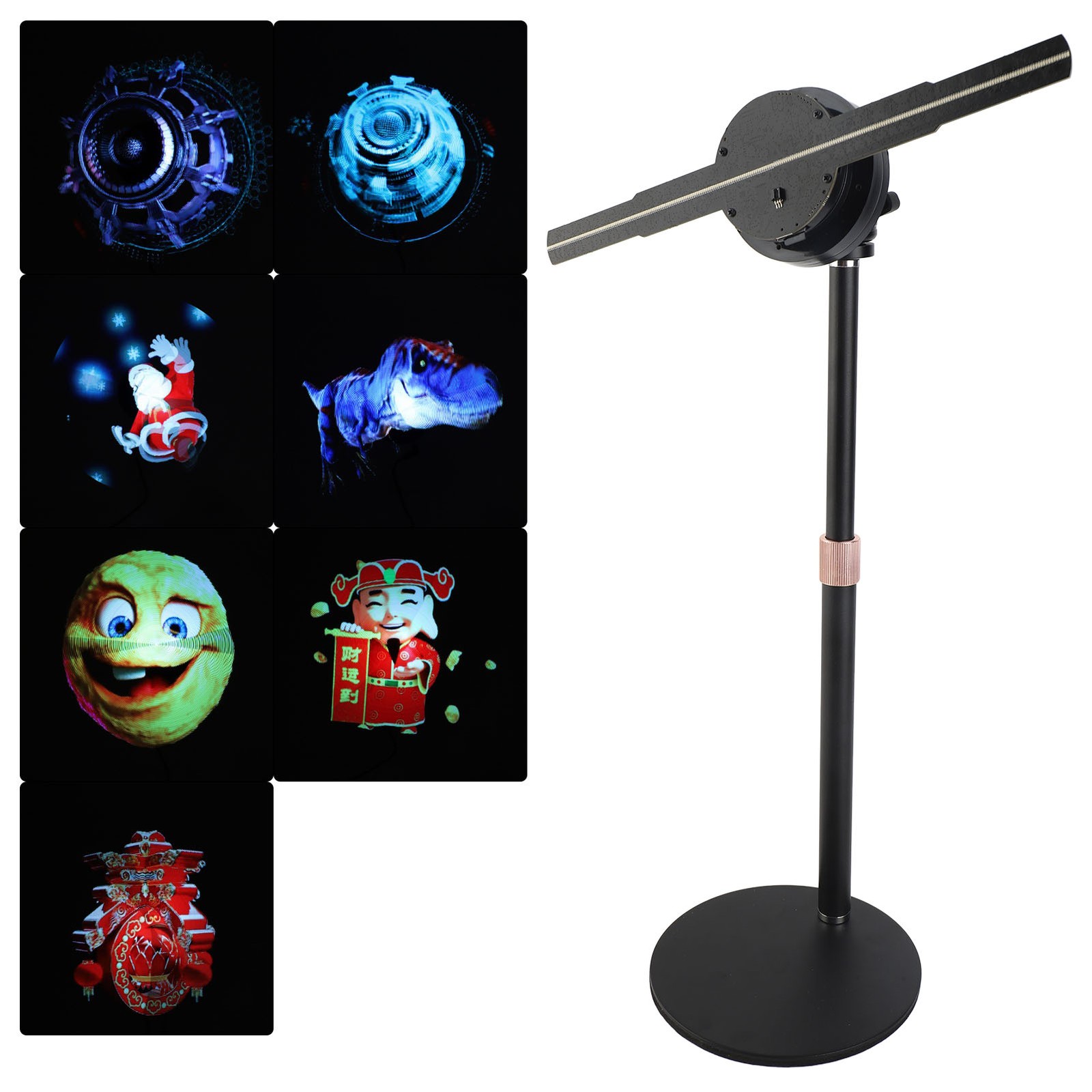 High Brightness Hologram Fan w/ Long Lifespan LEDs for Transport Station Signage