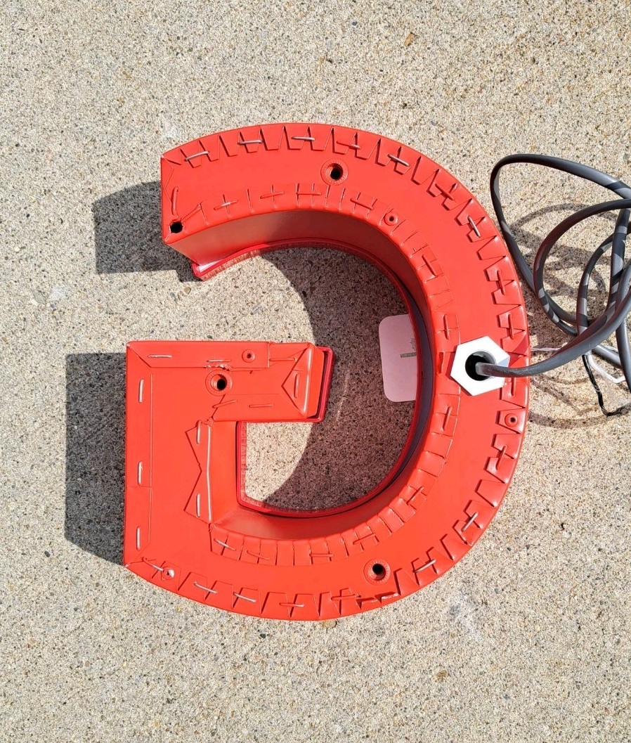 RED LED Reclaimed 3D Marquee Sign Letter ” G ” Outdoor Indoor NEVER USED