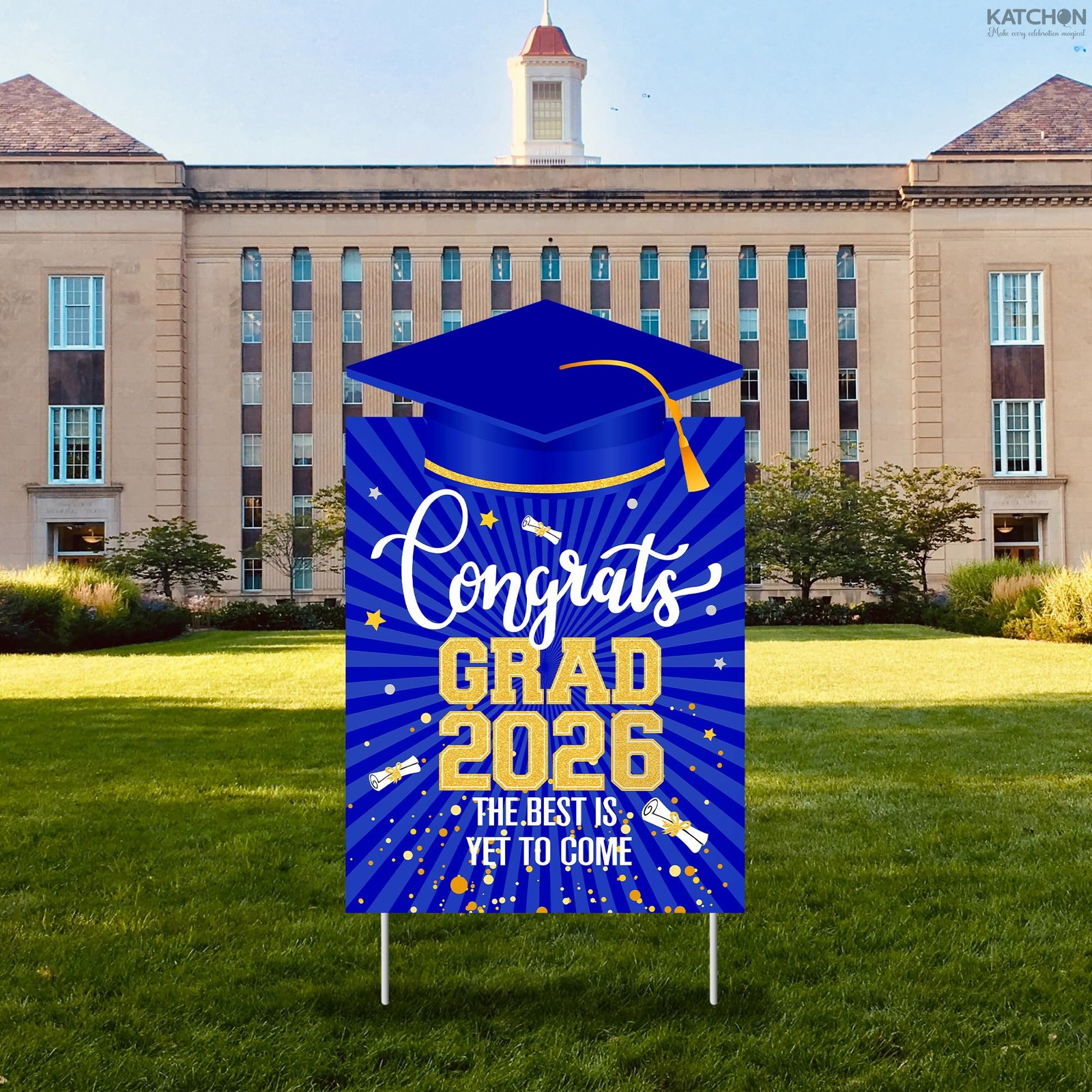 Katchon Graduation Yard Signs Class Of 2026 16×10 Inches KA-G24-YP-BE-CONGRAD24