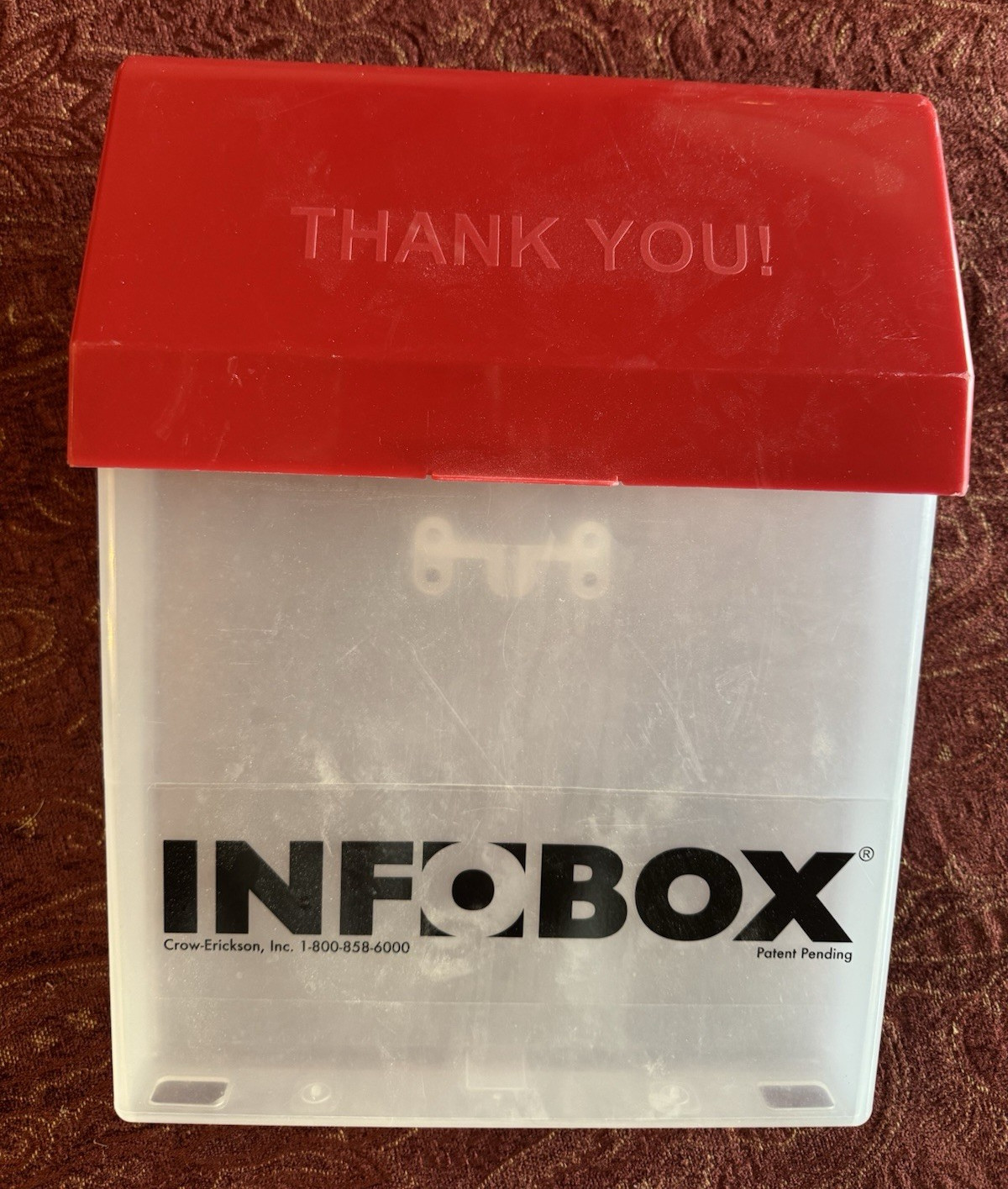 Real Estate Brochure BoxFlyer Holder Take One Info Box Plastic Flip Top Lid