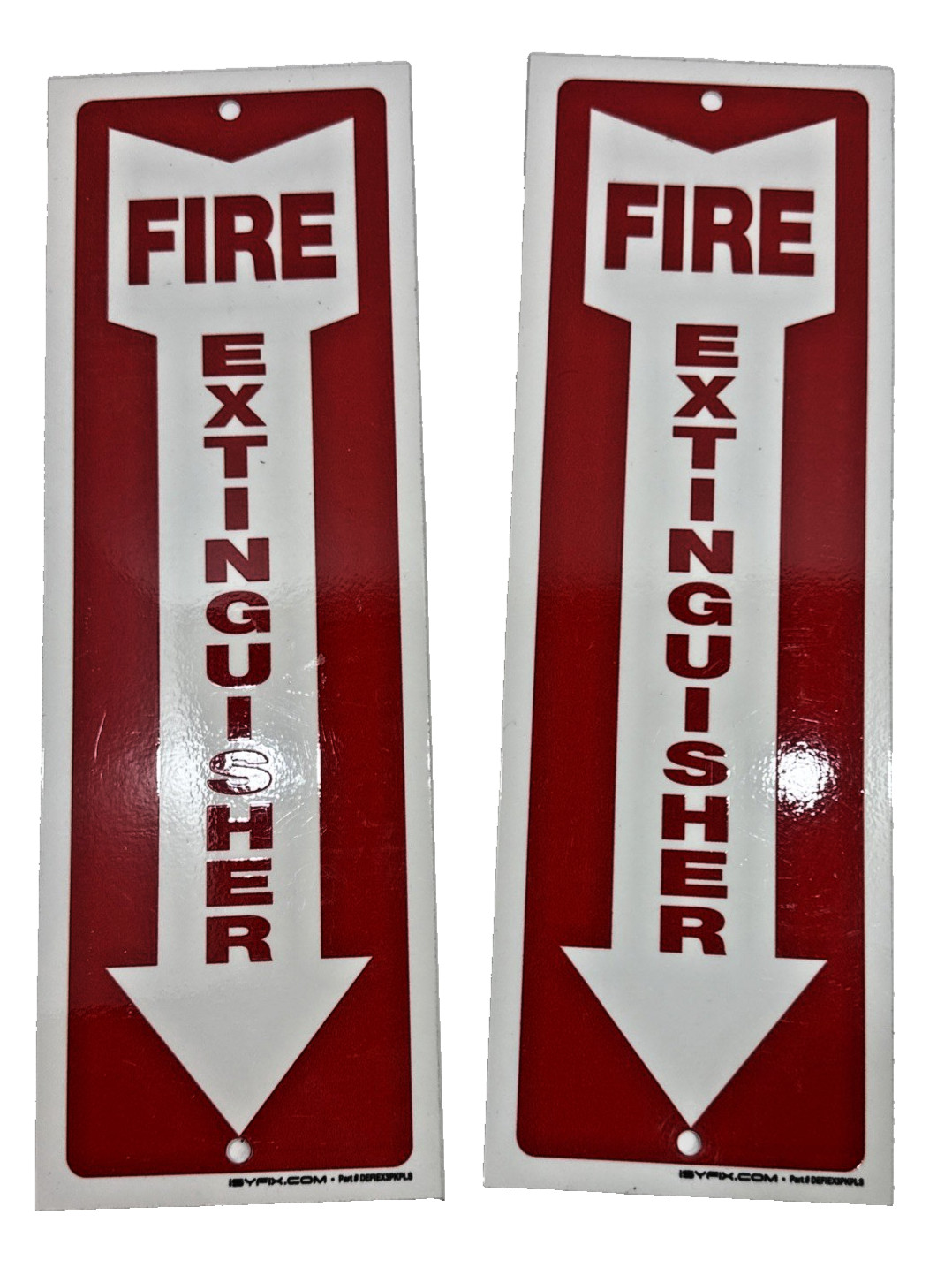 Fire Extinguisher Signs 2 Plastic Red Wall Mount 12″ Business Compliance Signage