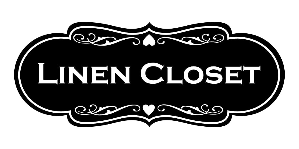 Designer Linen Closet Door Wall Indicator Sign Acrylic Matte Black Small
