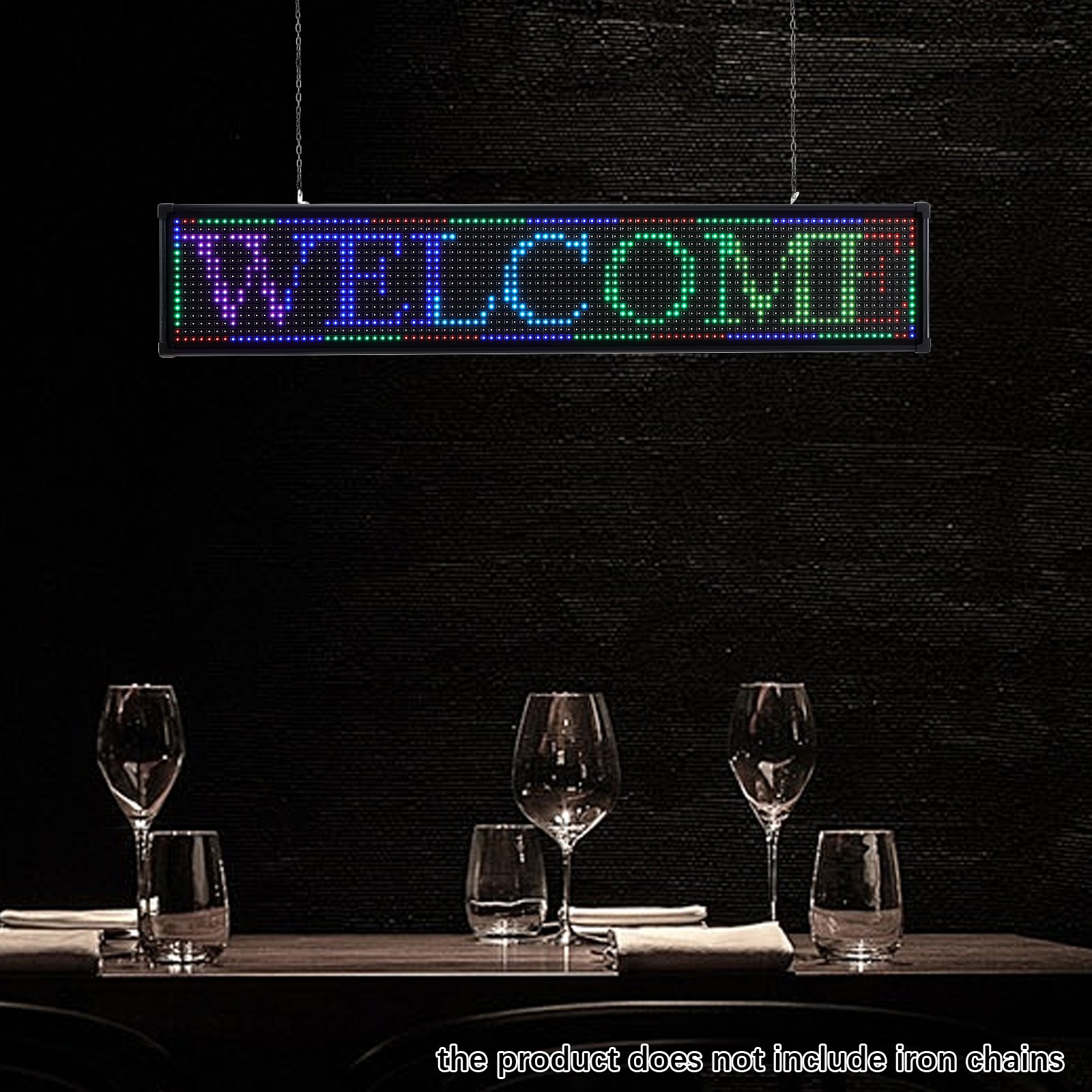 39.4×7.5″ LED Scrolling Sign Programble Digital Advertising 7Color Display Board