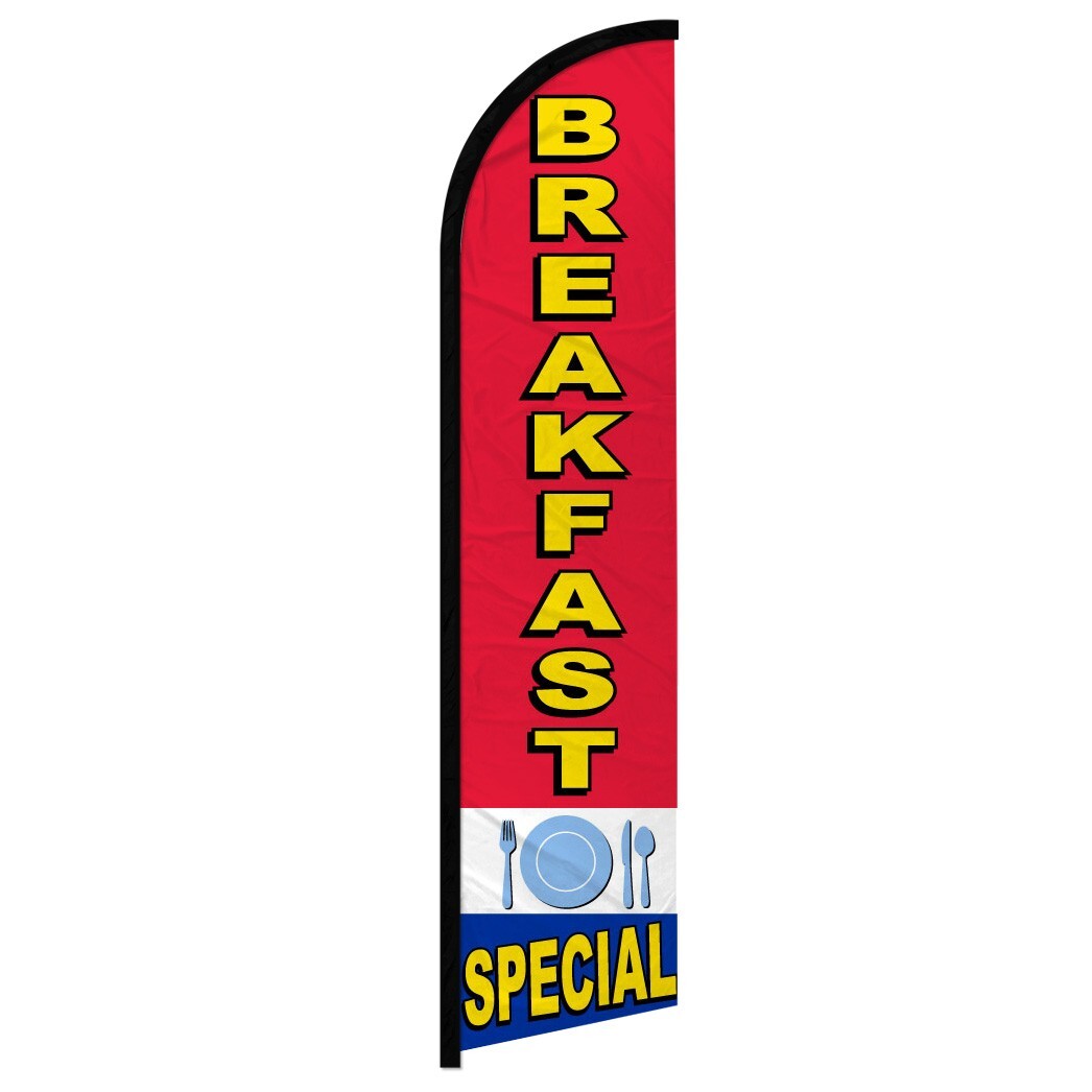 Breakfast Special Windless Advertising Swooper Flag Food Concessions Flag
