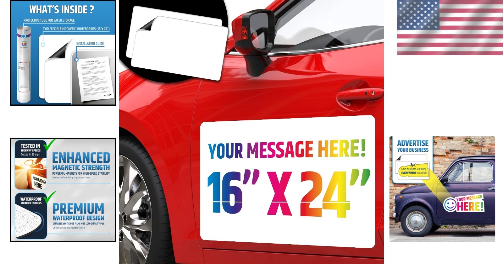 High-Speed Tested Magnetic Car Signs – Perfect for Business Advertising, 2 Pack