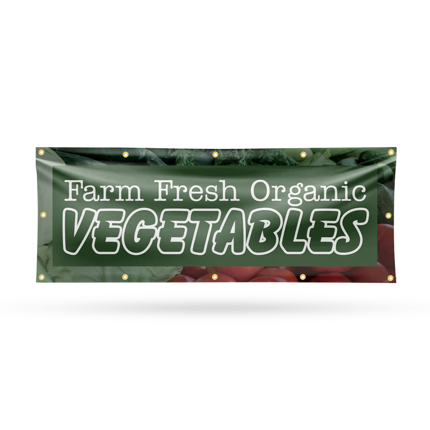 Farm Fresh Organic Vegetables Vinyl Banner Sign with Metal Grommets Heavy-Duty