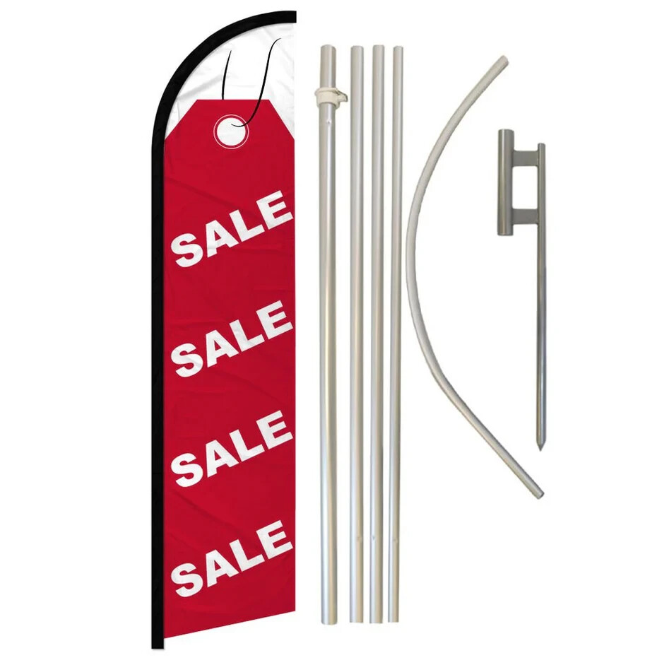 Sale (Red Tag) Windless Advertising Banner Flag & Pole Kit