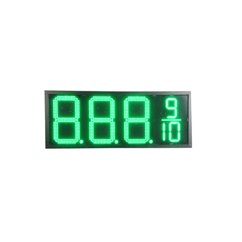 20″ LED Gas Station Electronic Fuel Price Sign Green Color Wireless Waterproof