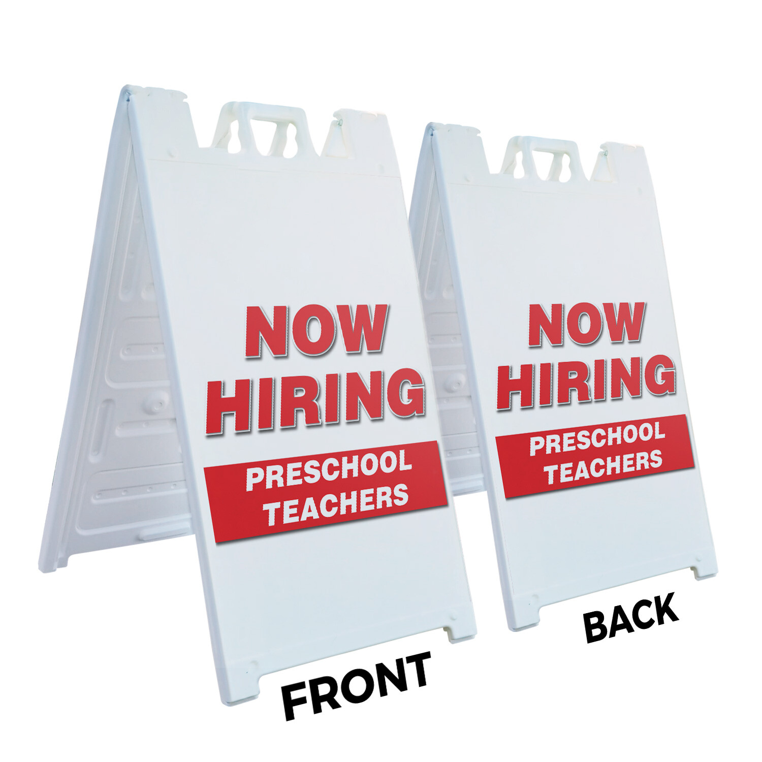 A-frame Sidewalk Now Hiring Preschool Teachers 24″ x 36″ Double Sided A-Frame Si