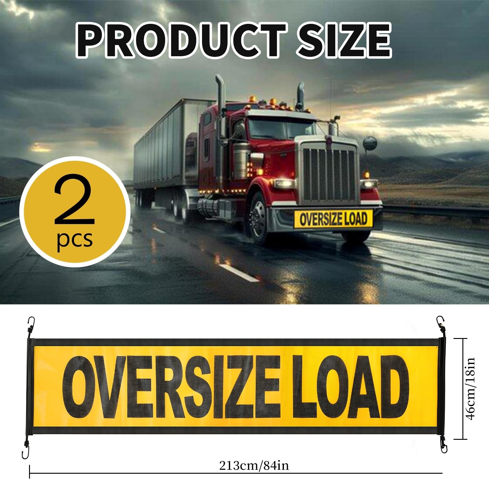 Oversize Load Signs for Trucks 2 Pack Oversized Loaded Banner Warning Product…