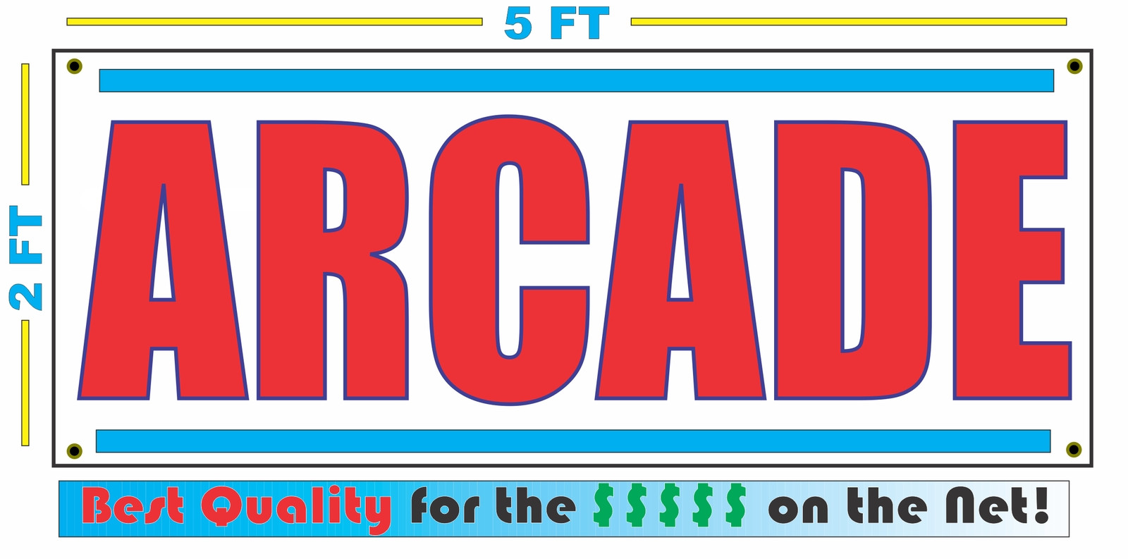 ARCADE Banner Sign NEW Larger Size Best Quality for The $$$$ GAMES