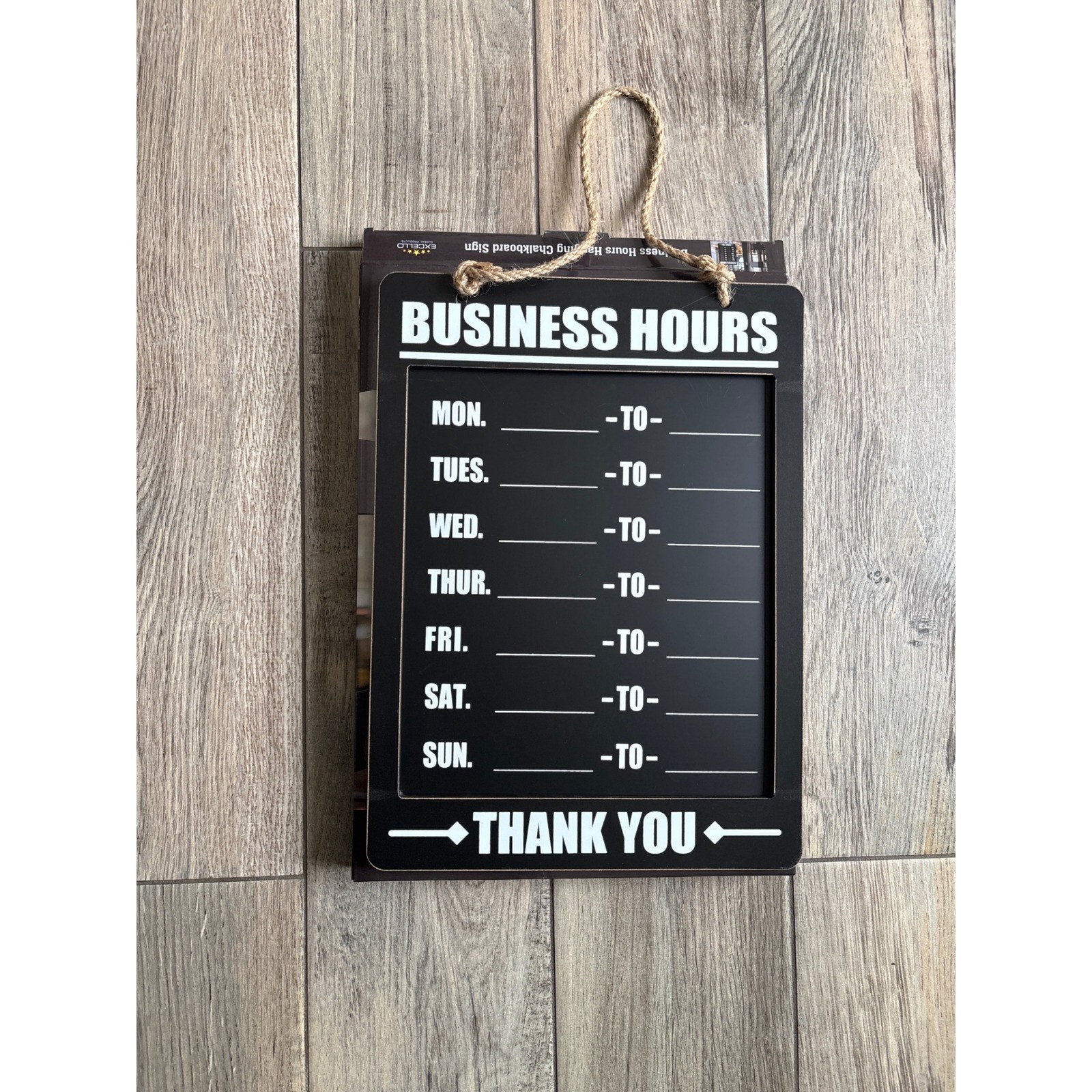 Business Hours Sign 10×13.75 Black New Hanging Chalkboard