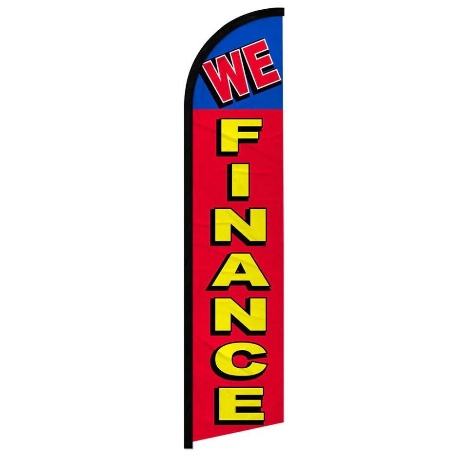 We Finance Windless Full Sleeve Advertising Easy Finance Auto Sale Banner Flag