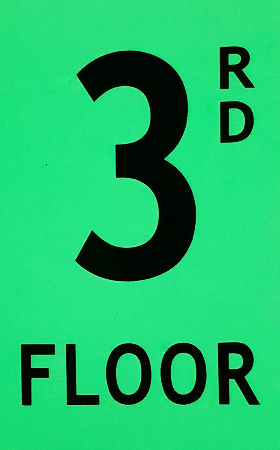 Floor number 3 Sign HEAVY DUTY / GLOW IN THE DARK “FLOOR NUMBER” SIGN-REF24-1027