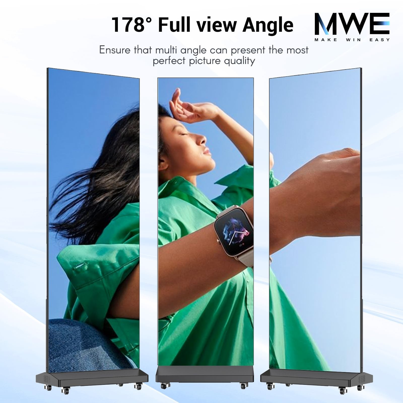 80 Inch LED Digital Signage Display, Foldable Seamless Stitching Kiosk