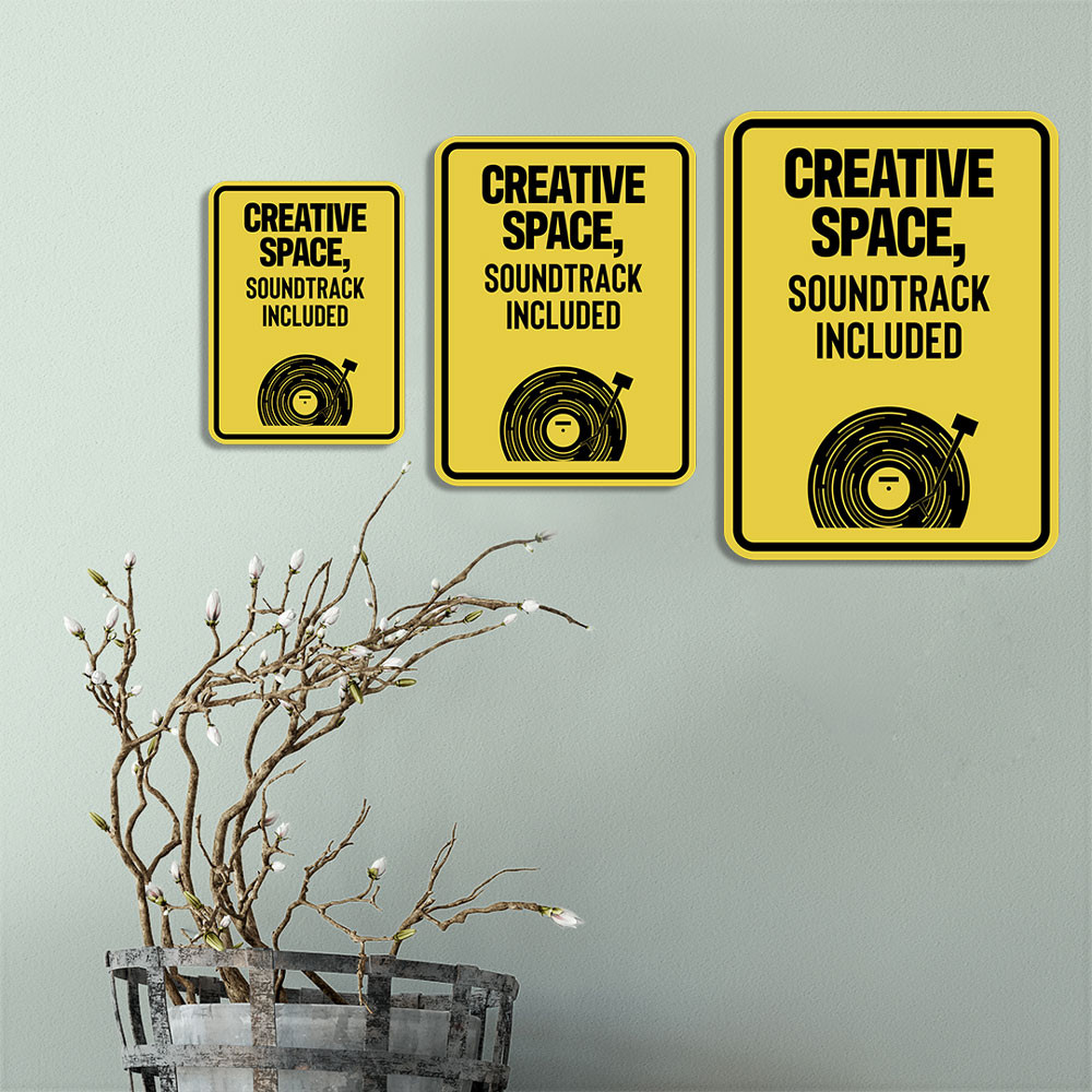 Portrait Round Plus Creative Space, Soundtrack Include Wall or Door Sign