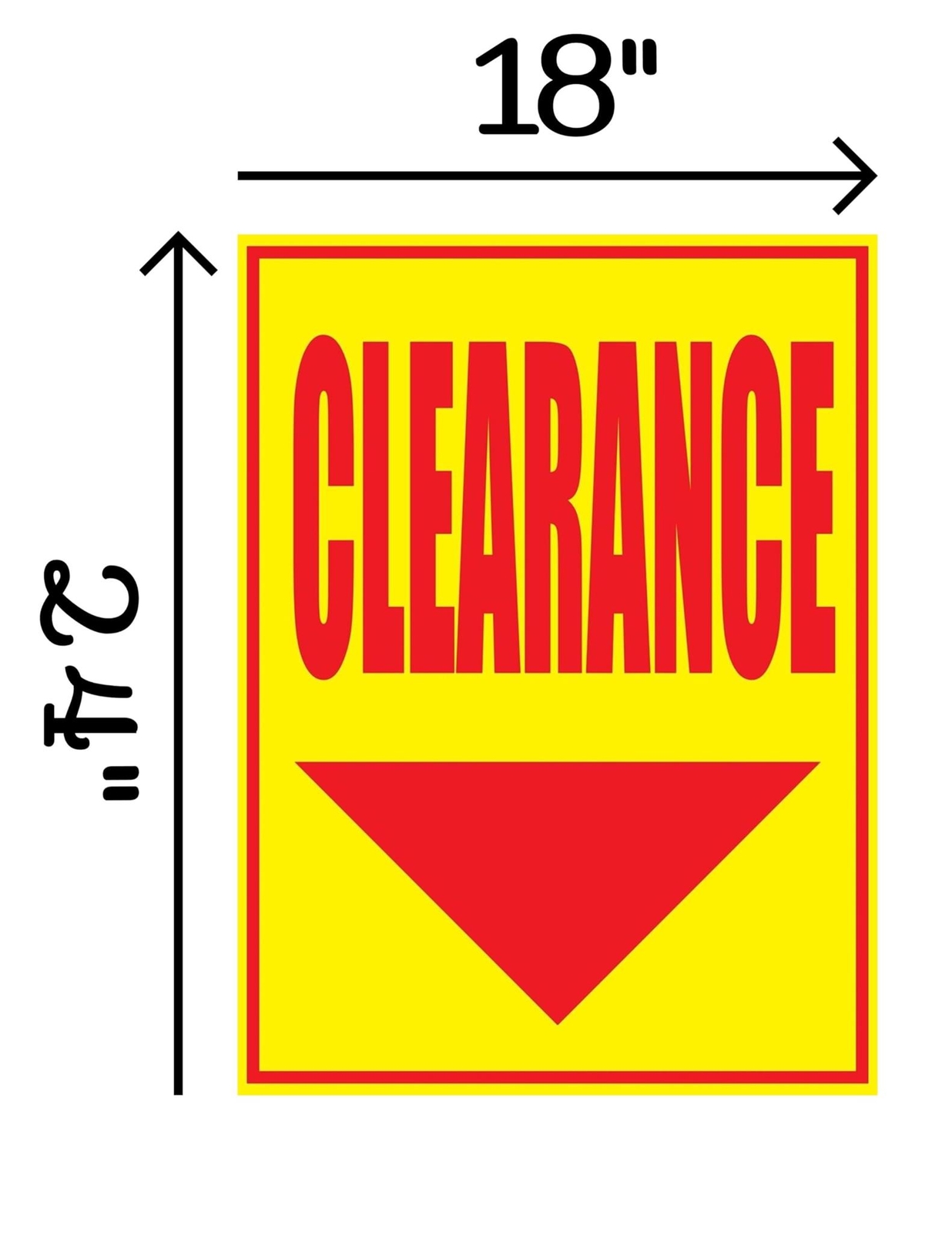 Clearance Store | Retail Window Display Sign | 18″W x 24″H | 5 Pack