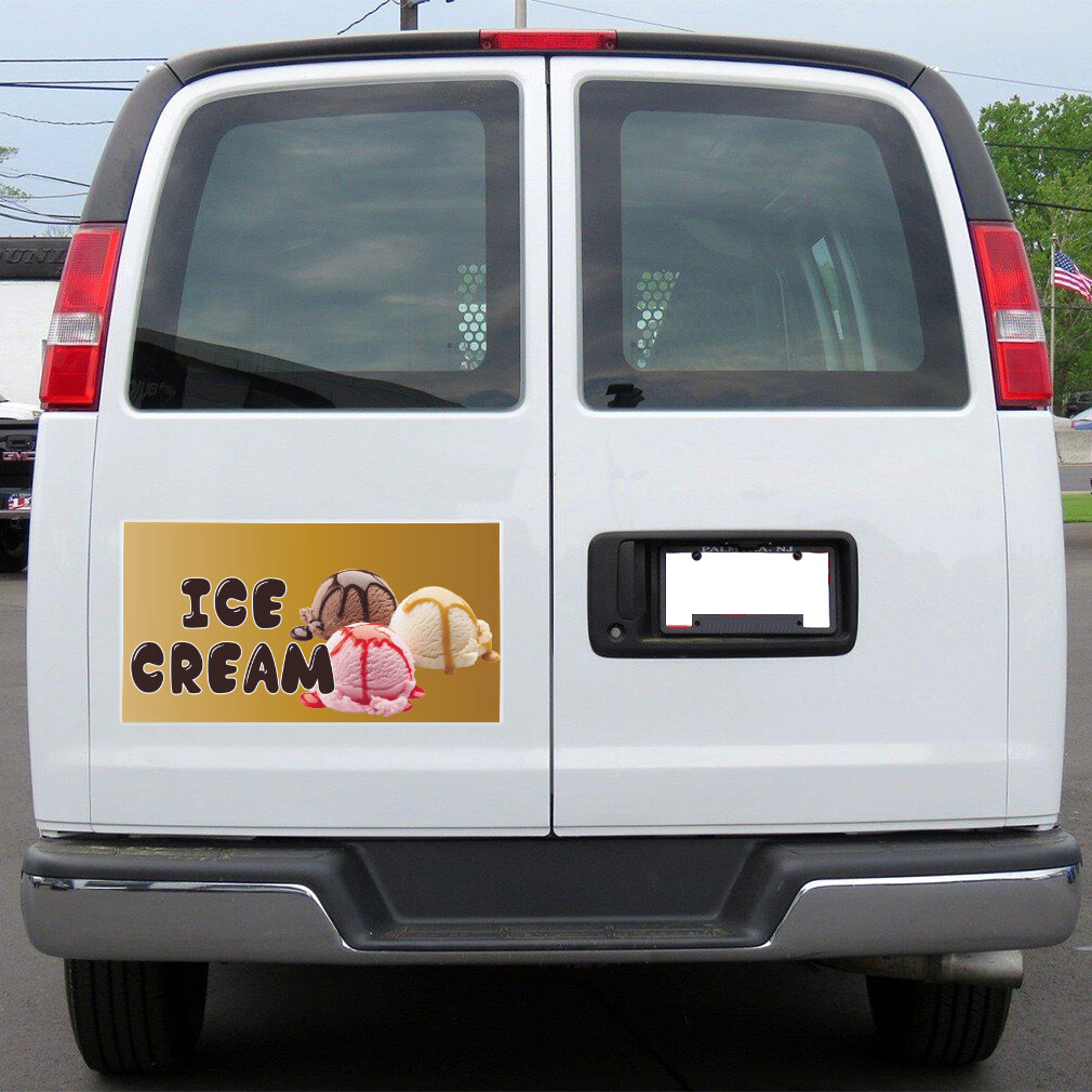 Car Magnet Set of 2 Ice Cream Outdoor Advertising Printing J Industrial Sign