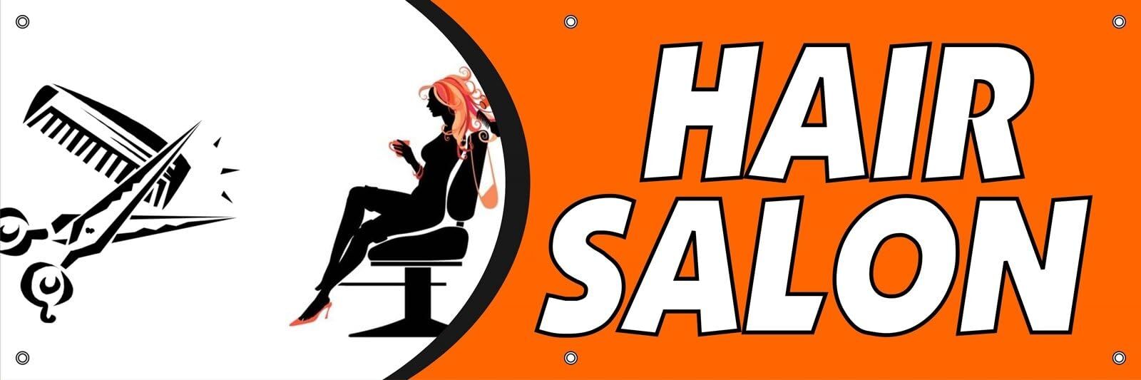 Hair Salon | Vinyl Banner w/ Grommets | 3’H x 9’W