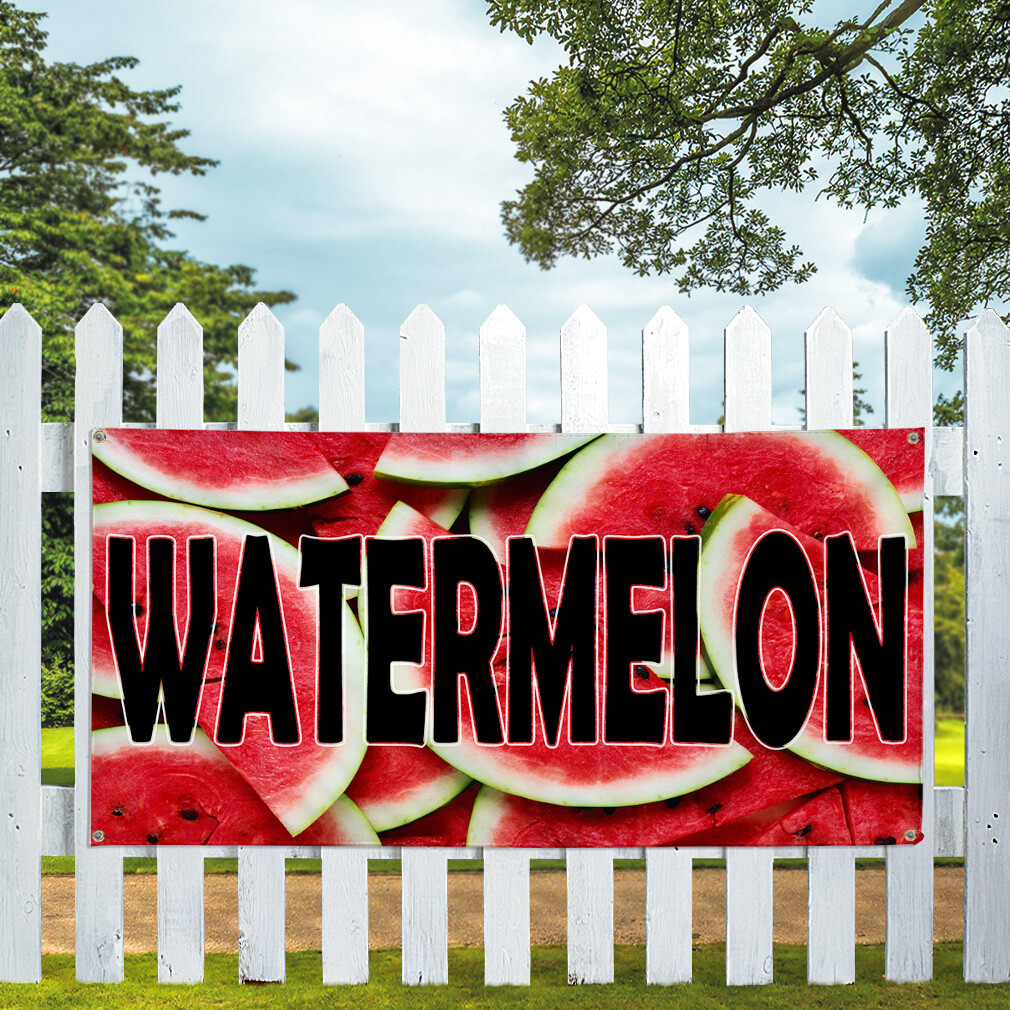 Vinyl Banner Multiple Sizes Watermelon Weatherproof Industrial Yard Signs