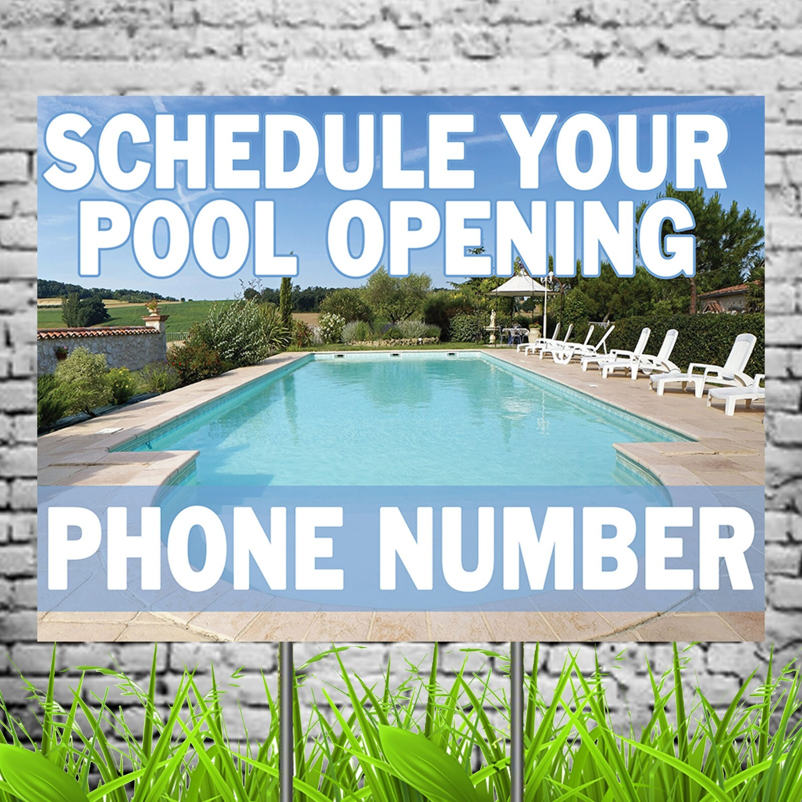 Pool Opening Custom Yard Sign, Custom Pool Company Business Yard Sign