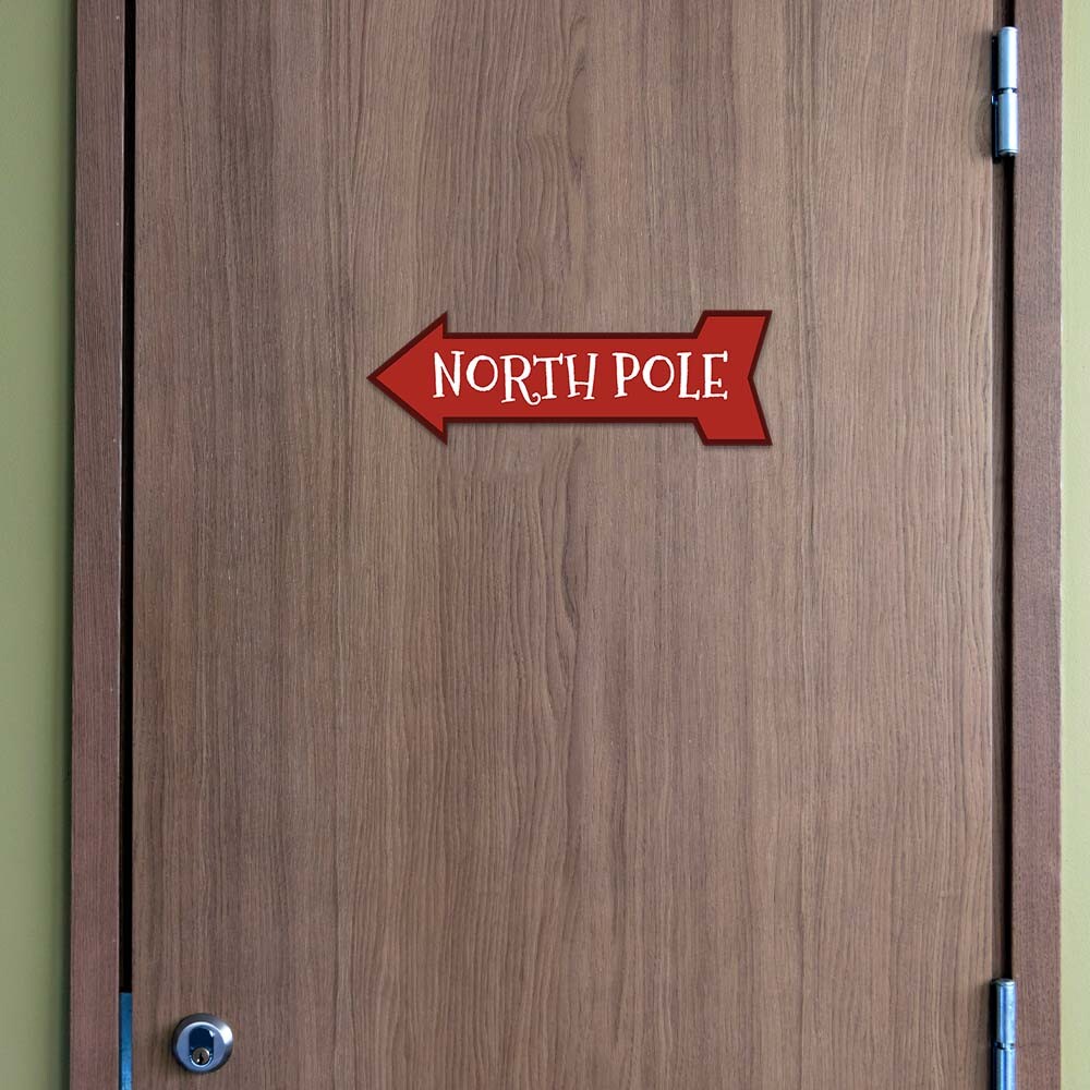 Arrow Shape Plus North Pole 12×4″ Wall or Door Sign | Christmas