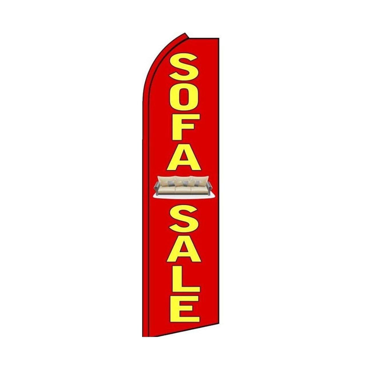 Sofa Sale Red Swooper Flutter Feather Flag | 3ft W x 11.5ft Tall