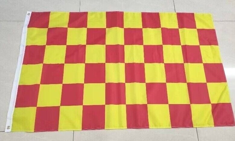 Red & Yellow Checkered Flag Banner Advertising Business Sign 3×5-Free Shipping