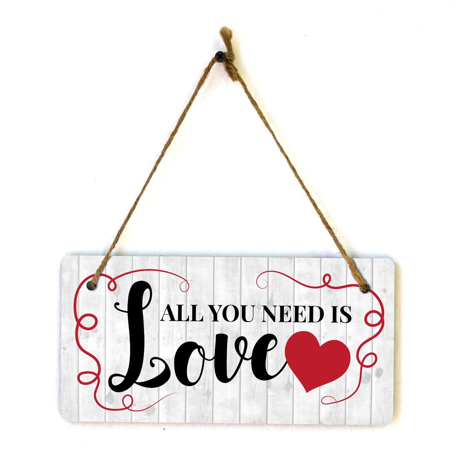All You Need is Love 10×5 Hanging Plus Wall or Door Sign | Family Home Decor