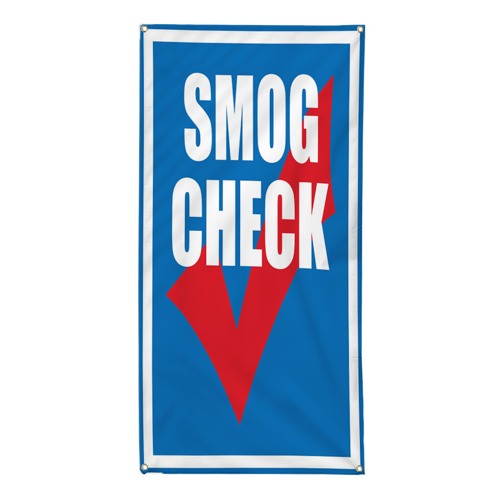 Vertical Vinyl Banner Multiple Sizes Smog Check Business Outdoor