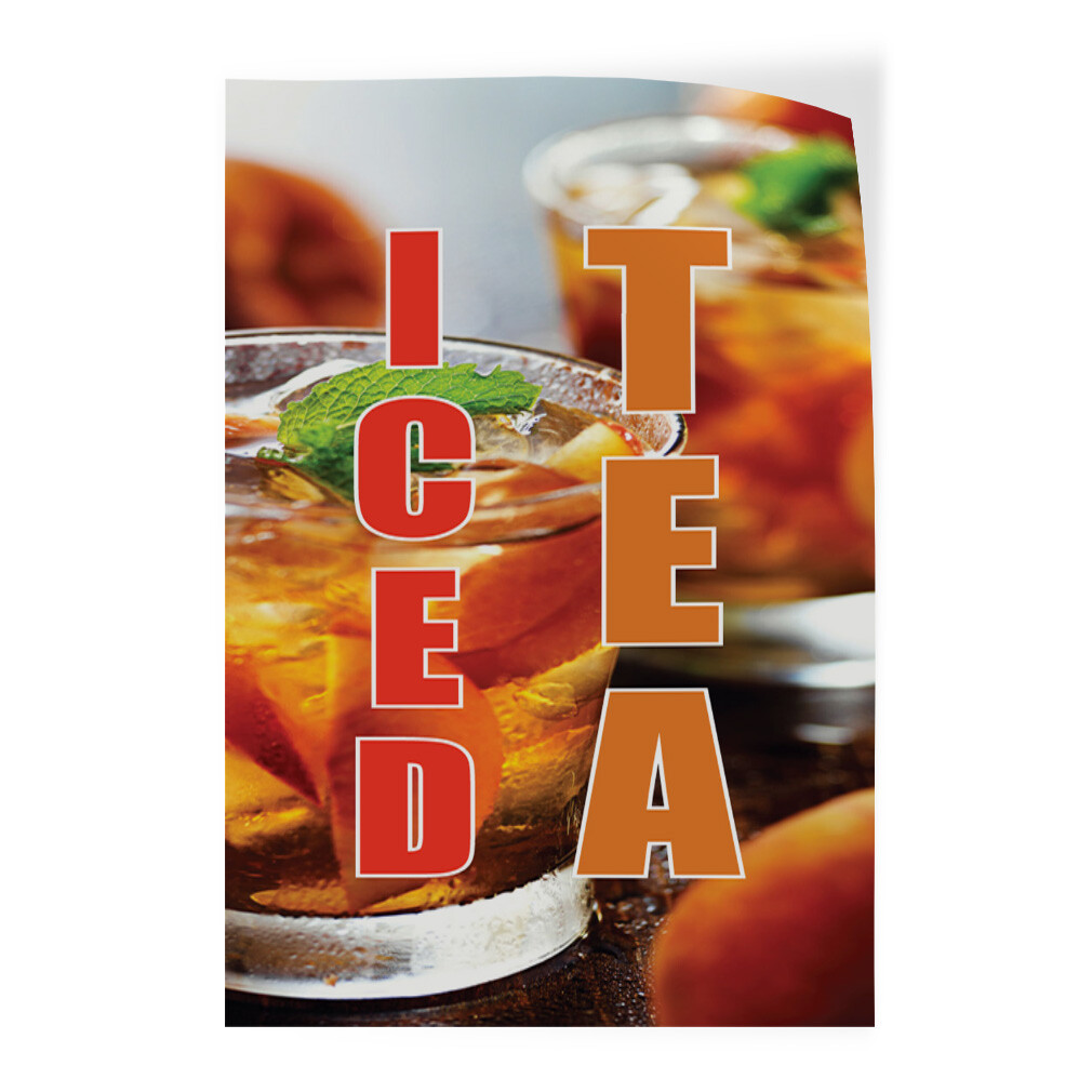 Door Decals Vertical Vinyl Stickers Multiple Sizes Iced Tea Restaurant Food Bar