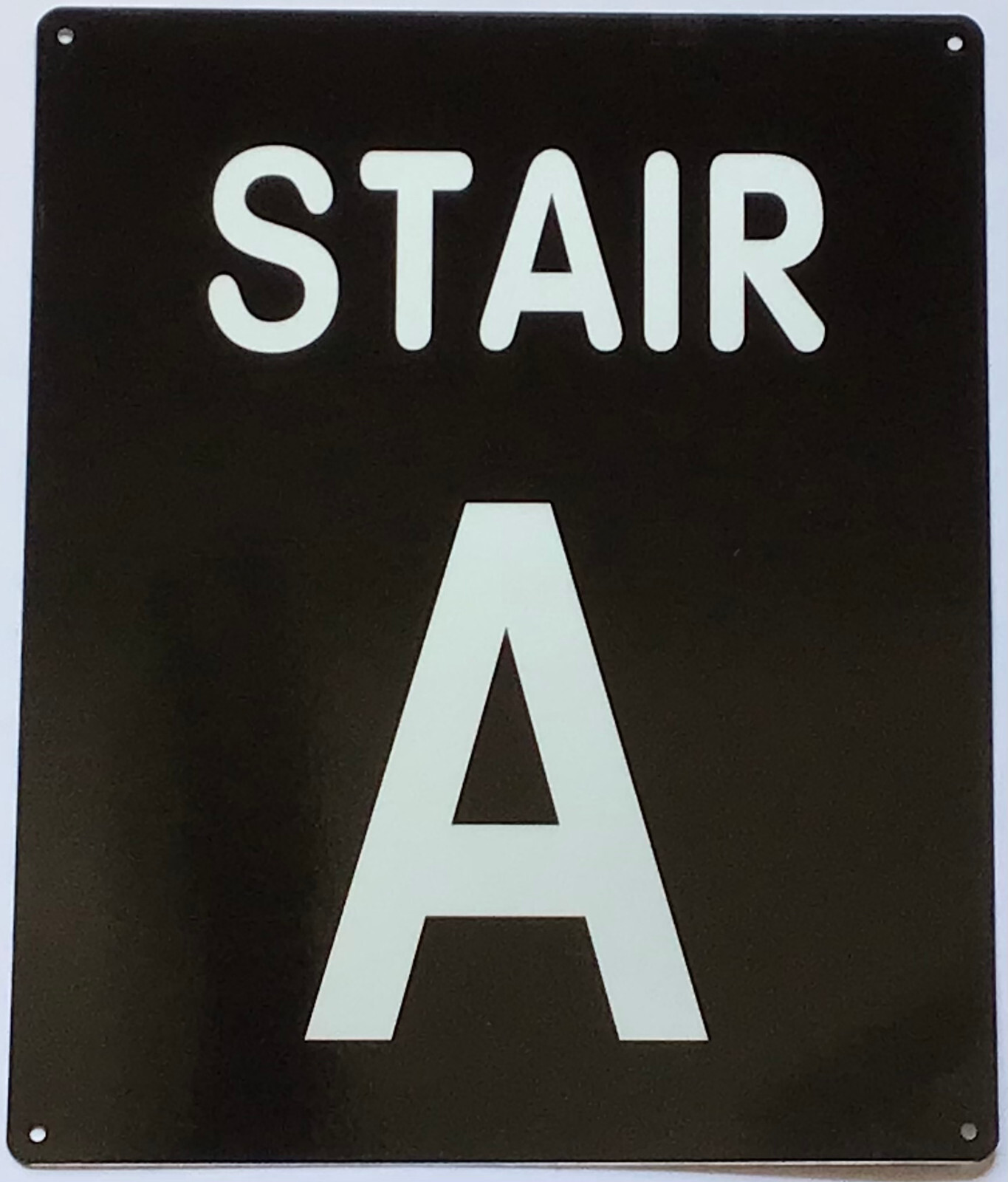 STAIR A SIGN (10X12, Black Background, Aluminum)-REF24-1027