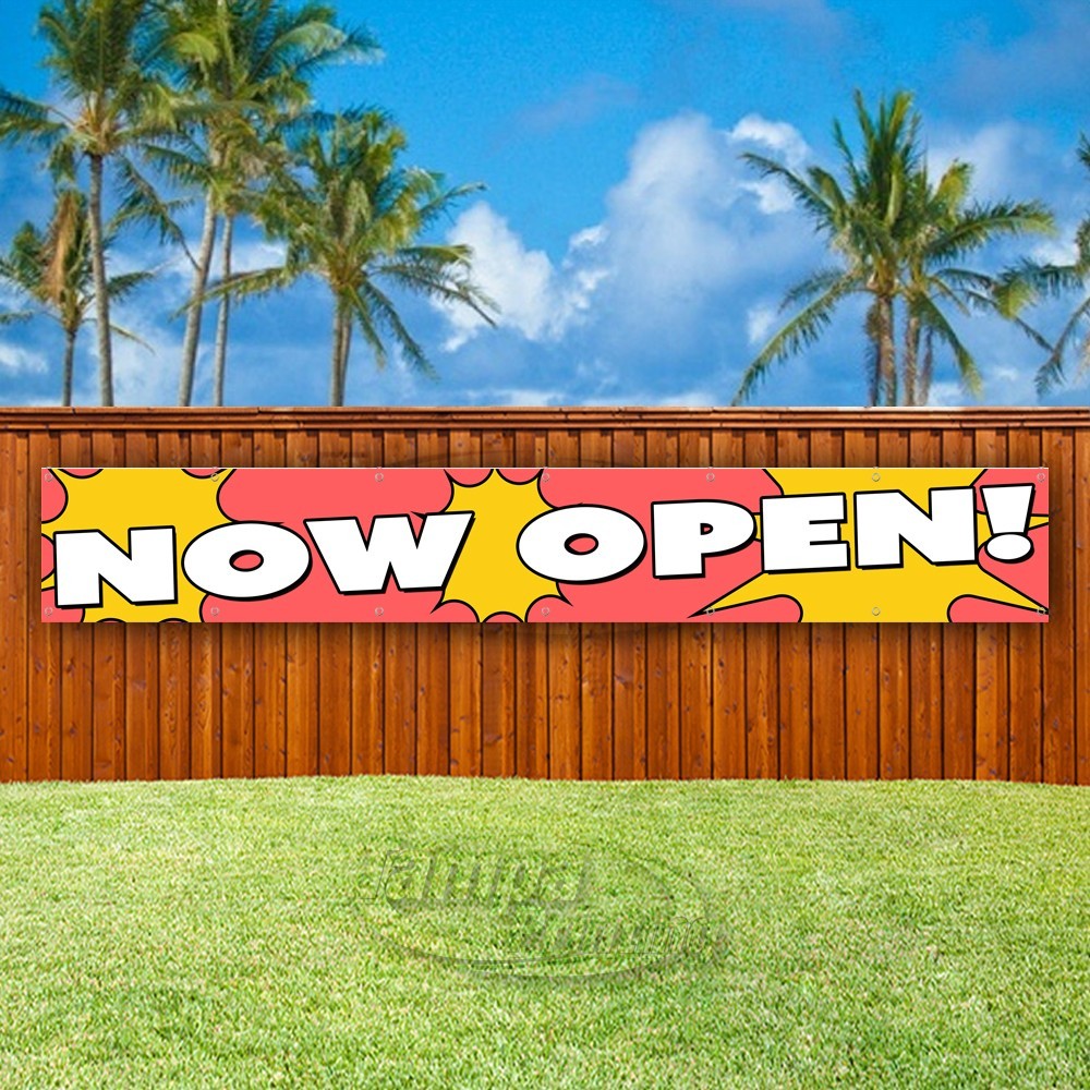 NOW OPEN Advertising Business Shop Vinyl Banner Flag Sign USA XL02456