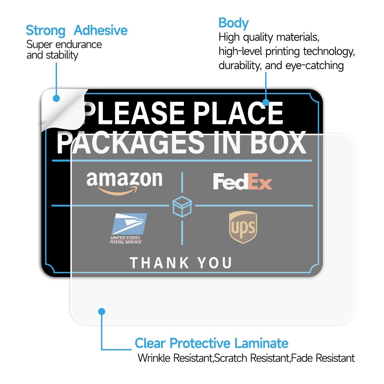 Please Leave Packages and Deliveries Here Sign，SelfAdhesive Waterproof Durabl…