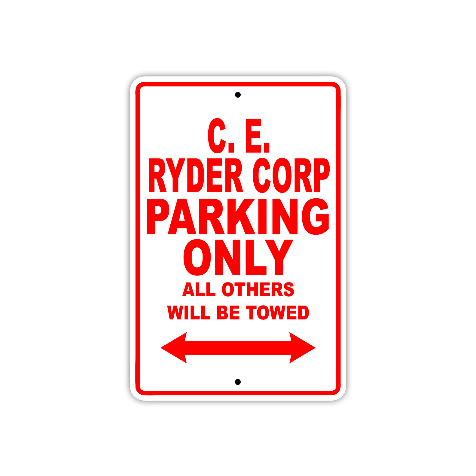 C. E. Ryder Corp Parking Only Boat Ship Notice Decor Novelty Aluminum Metal Sign