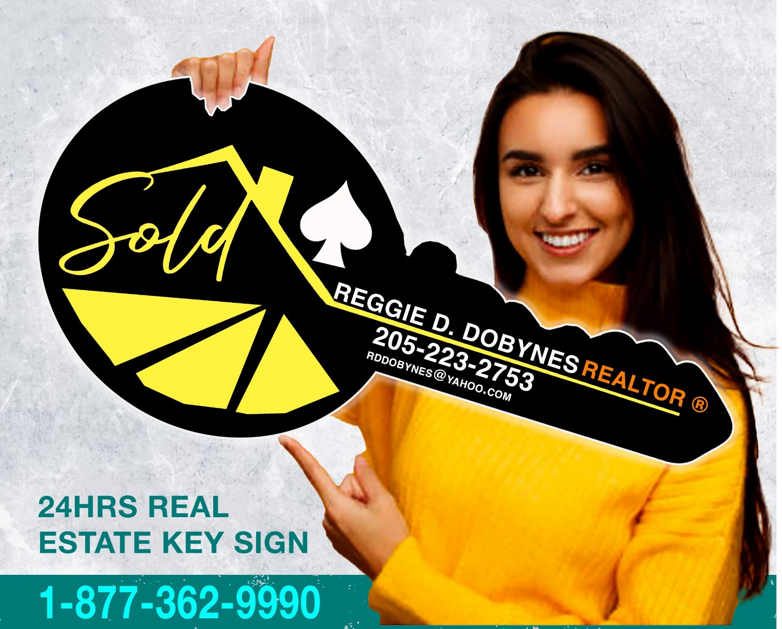 CUSTOM MADE REAL ESTATE KEY SIGN BIG SIZE | Sided PLASTIC 3MM