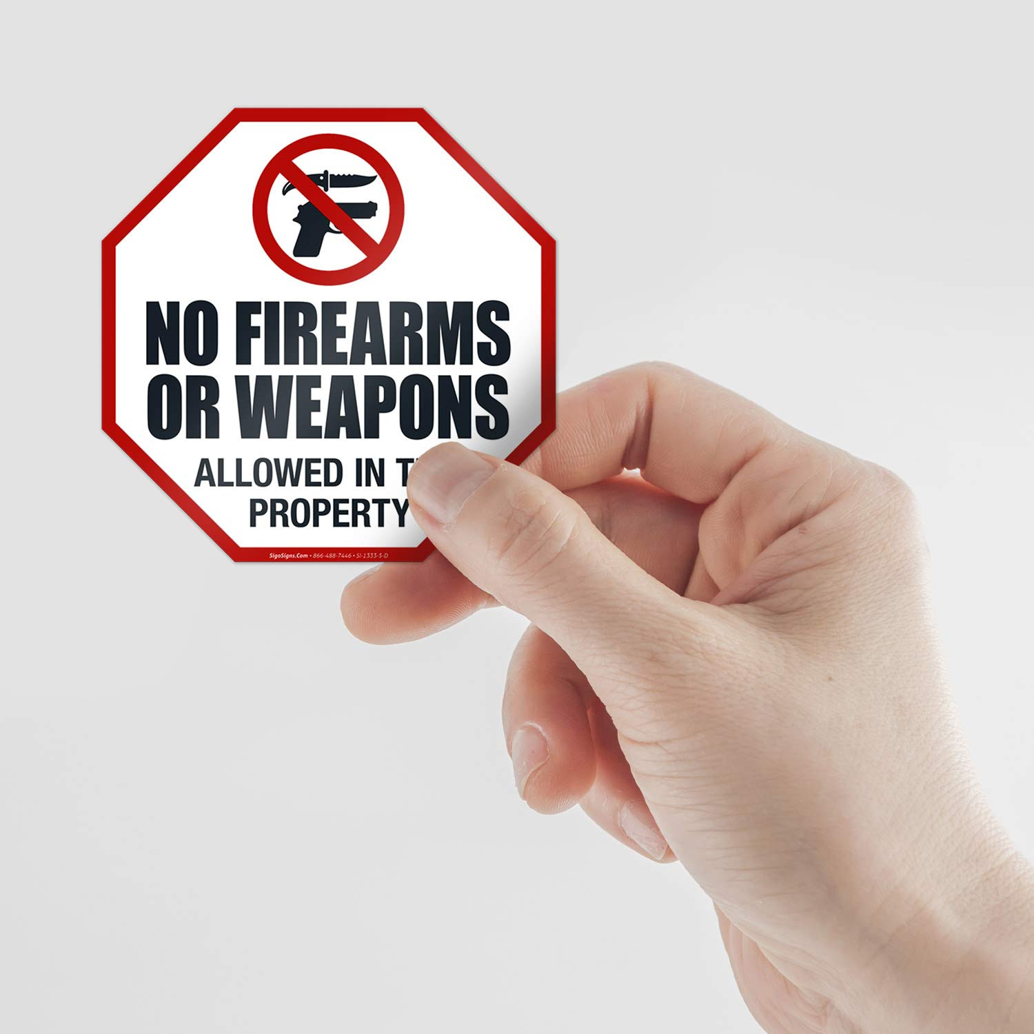 No Firearms or Weapons Allowed Signs 4 Pack Weatherproof Vinyl Decals Stickers
