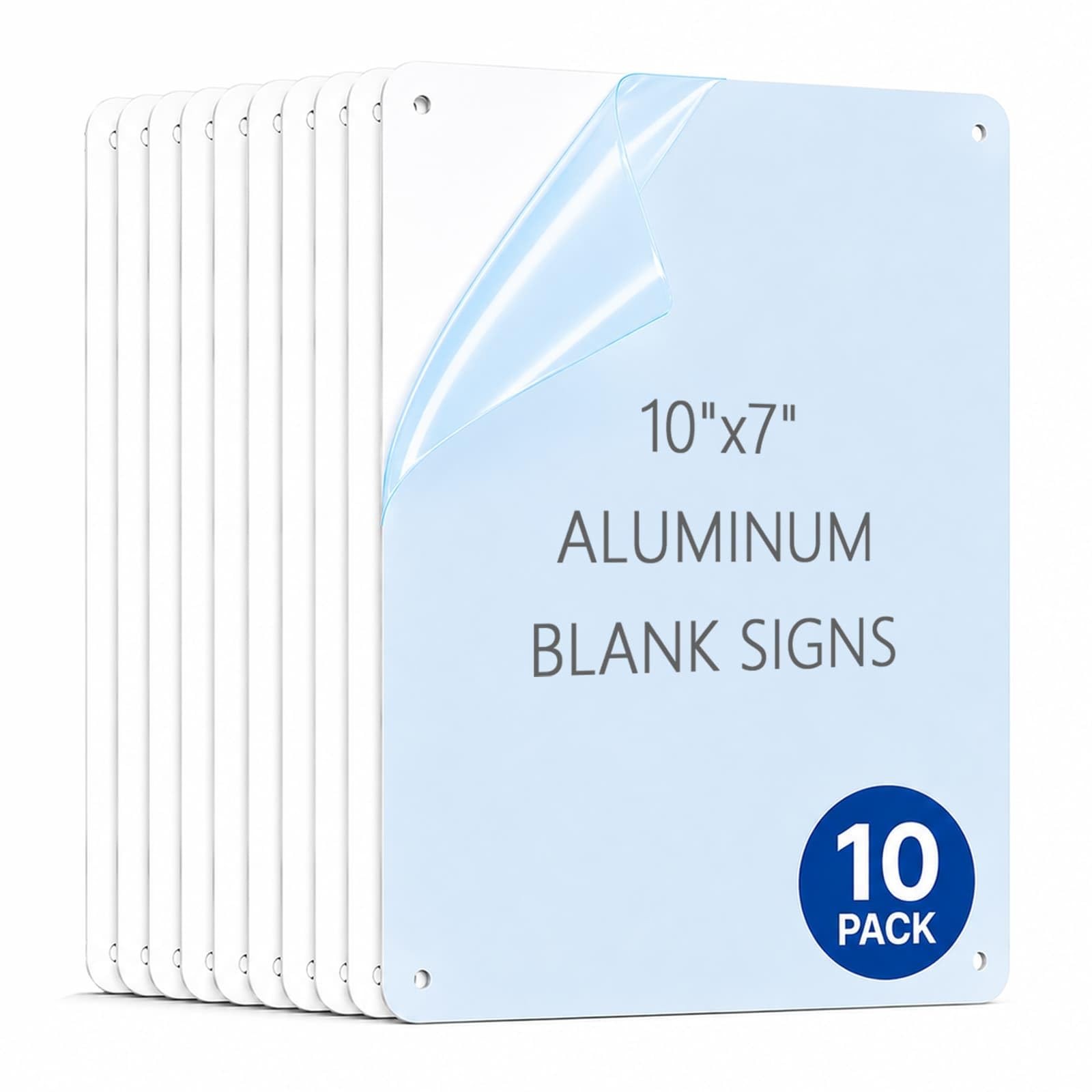 White Blank Metal Sign,10 x 7 Inches Sturdy Rust Aluminum Metal Signs White C…