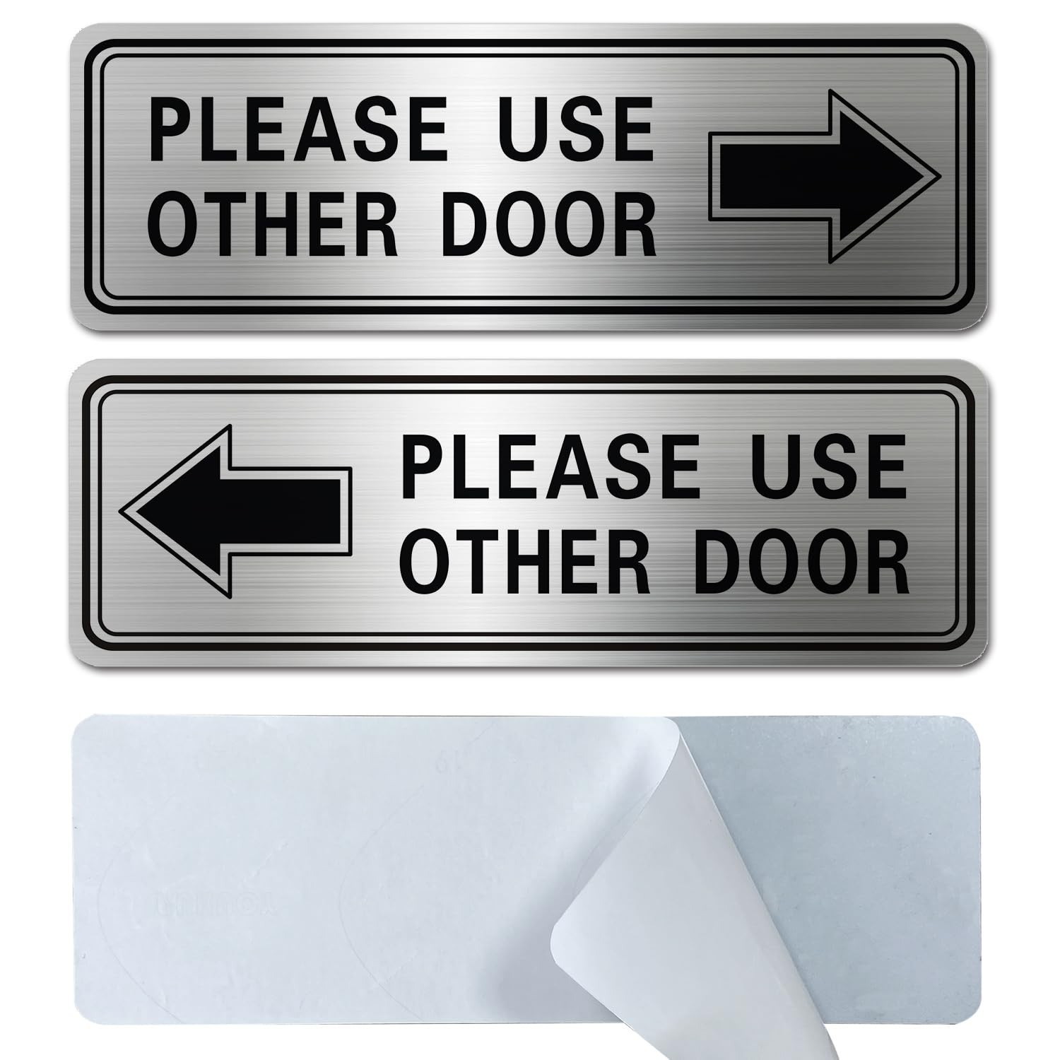 Metal Please Use Other Door Sign Left Right Arrow Self Adhesive 9×3 Inch