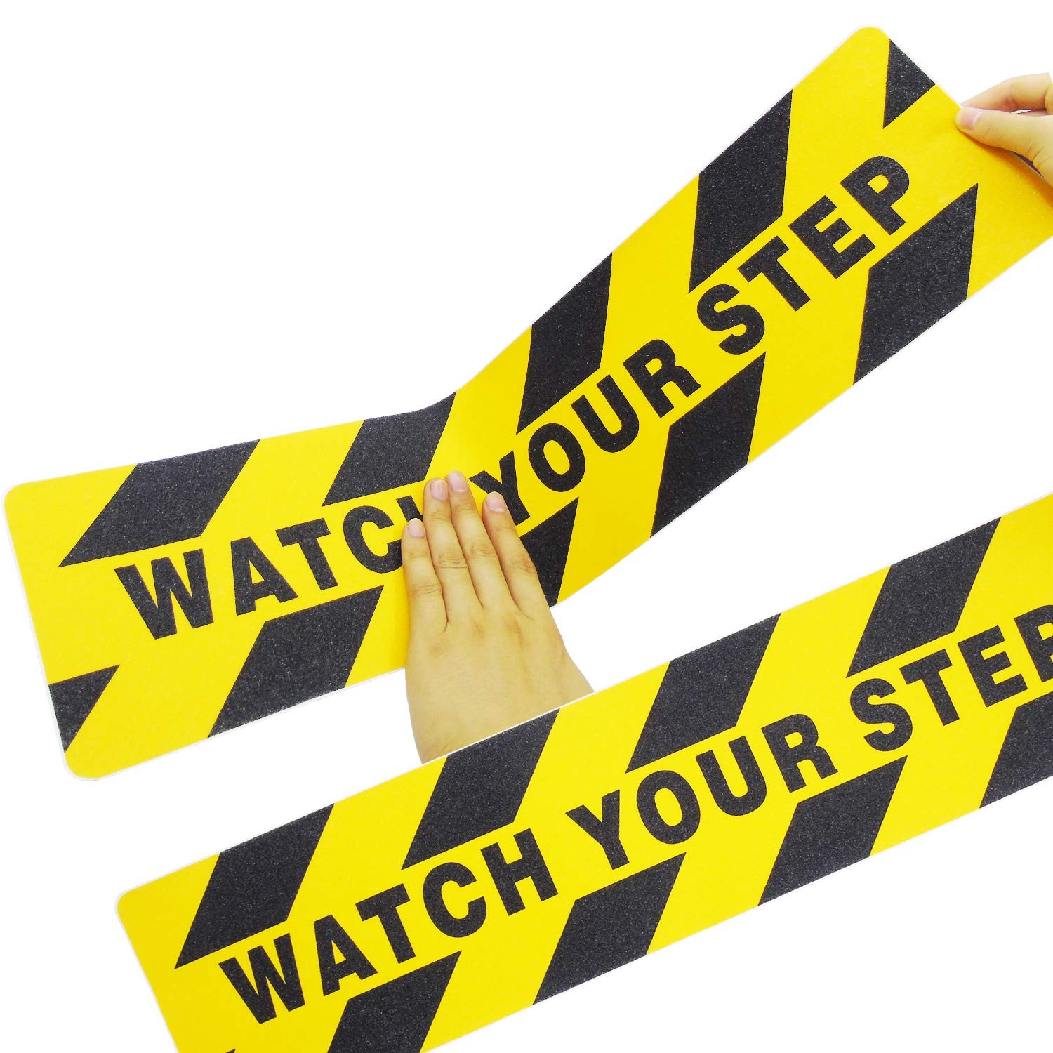 5 Pieces Watch Your Step Warning Sticker Adhesive Tape Anti Slip Abrasive Tap…