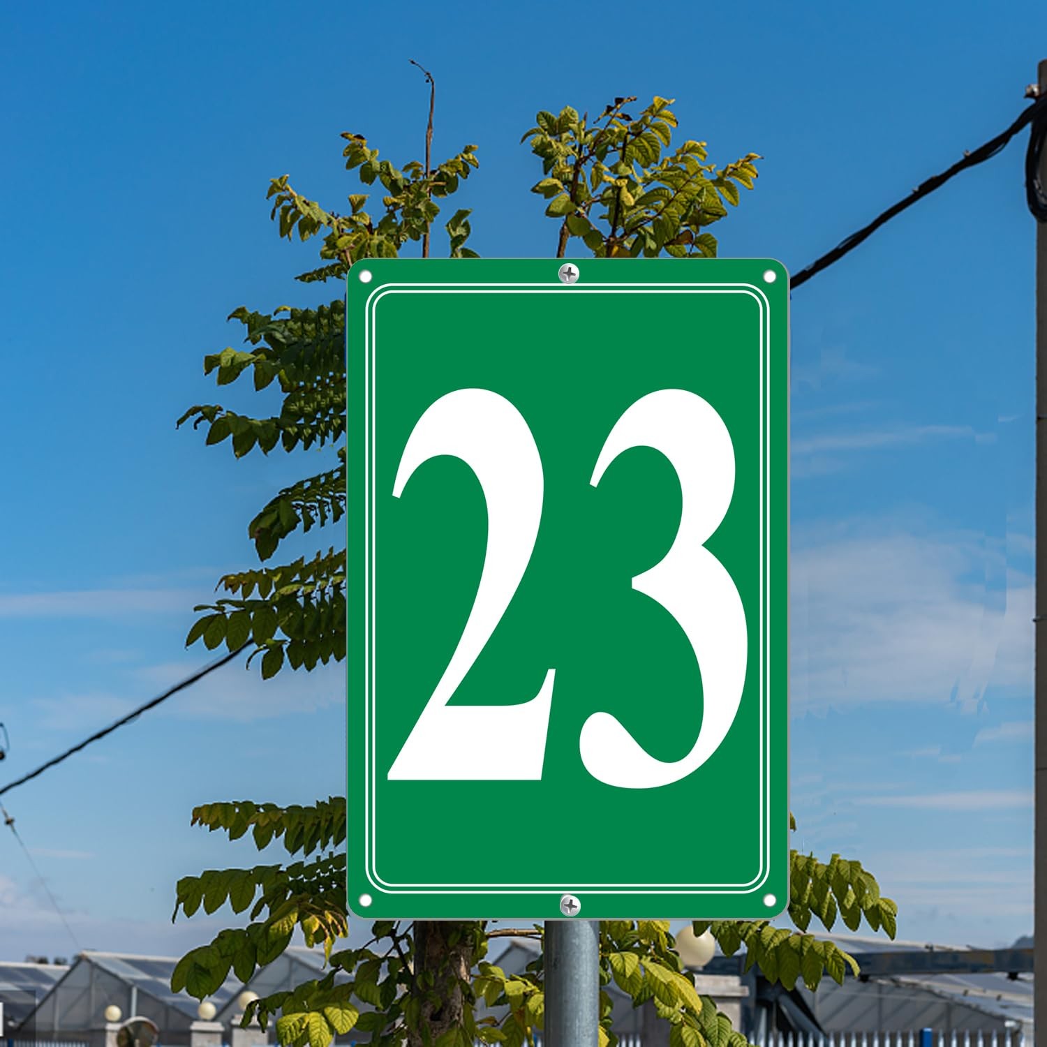 i-CowFun Premium Aluminum Number Signs 23, Metal 12″ X 8″ Green Numbered Sign…